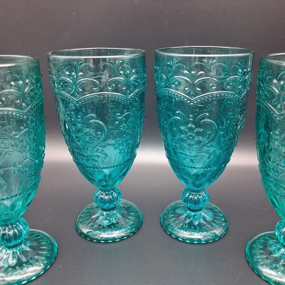 The Pioneer Woman Amelia 14.7 ounce Glass Set of 4 Teal Green
